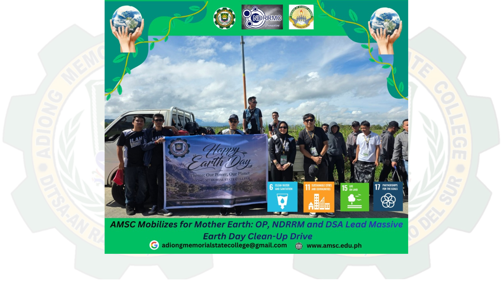 AMSC Mobilizes for Mother Earth: OP, NDRRM and DSA Lead Massive Earth Day Clean-Up Drive